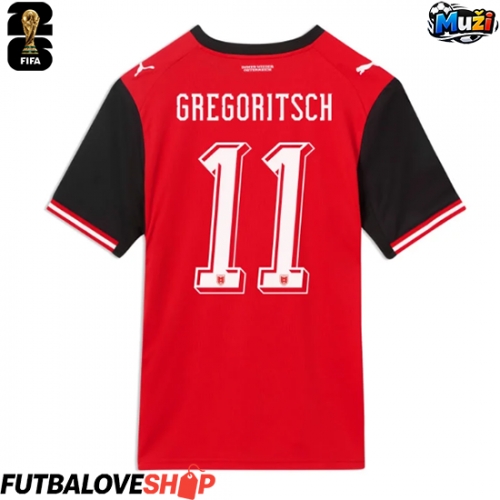 Dres Rakúsko Michael Gregoritsch #11 Domáci MS 2026 Krátky Rukáv